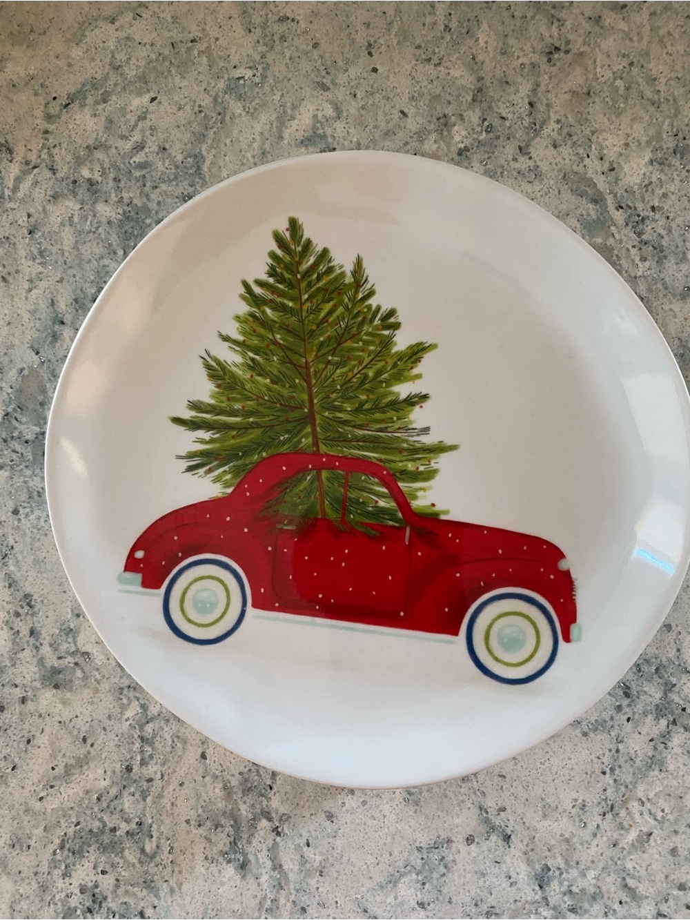 Threshold Festive Red Truck  Appetizer Plate - Holiday Tableware